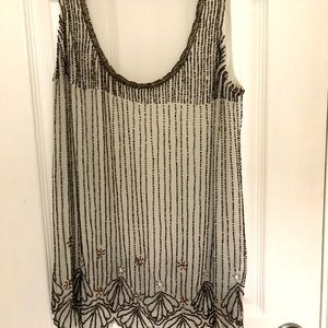 Whited beaded tank top